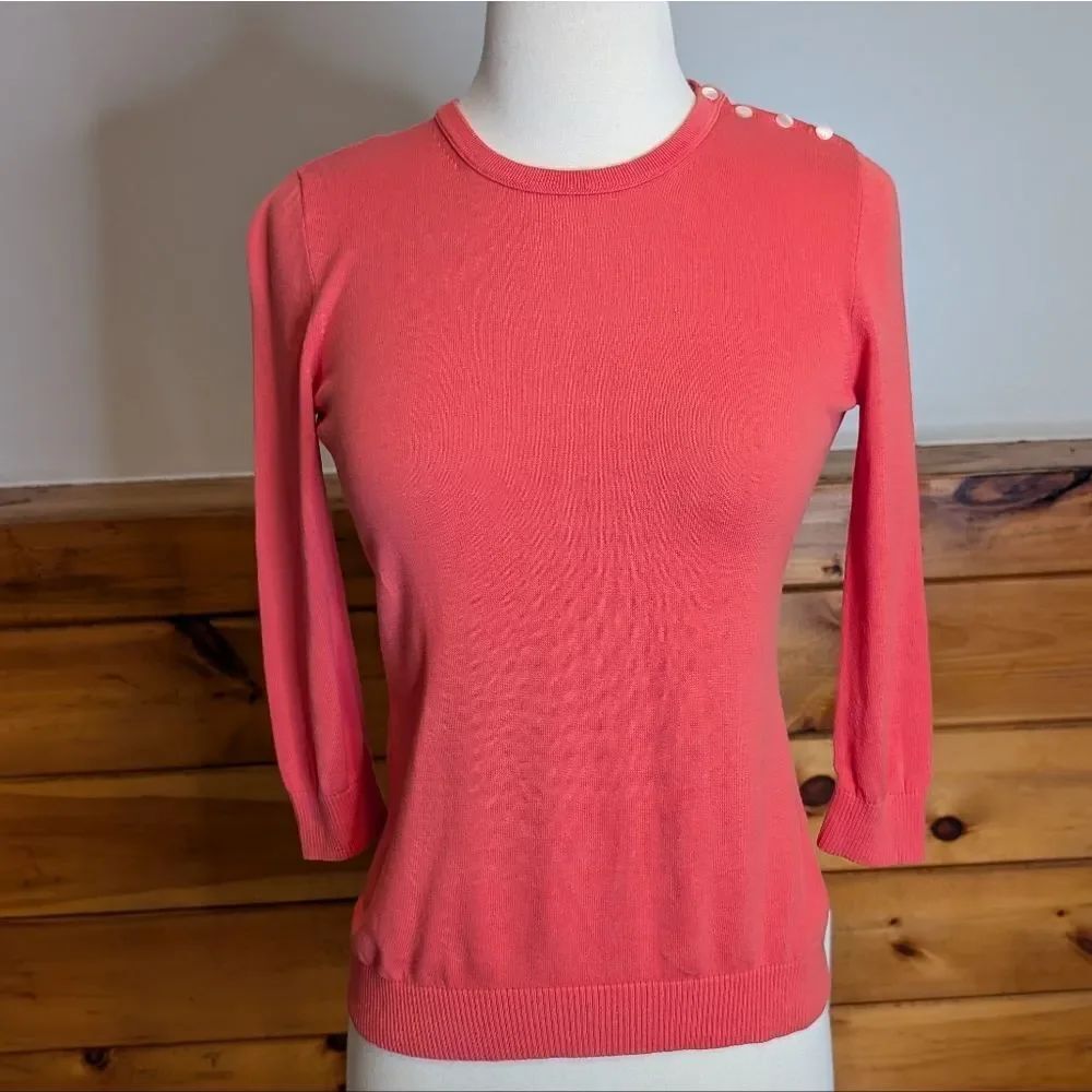 J. Crew Bright Coral Cotton Top